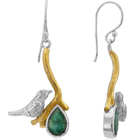 Love Bird Earrings in various gemstones